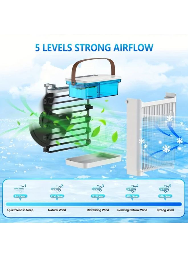 Portable Air Conditioner 5 In 1 Mini Fan Evaporative Cooler Humidifier 3 Speed Black - Image 3